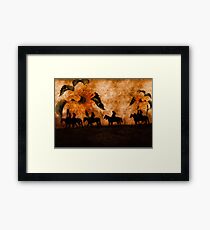 Movin' On - Western Cowgirls with Sunflowers Framed Print