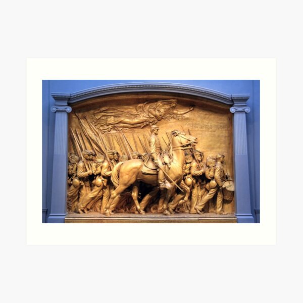 Saint Gaudens' The Shaw Memorial Marches On Art Print