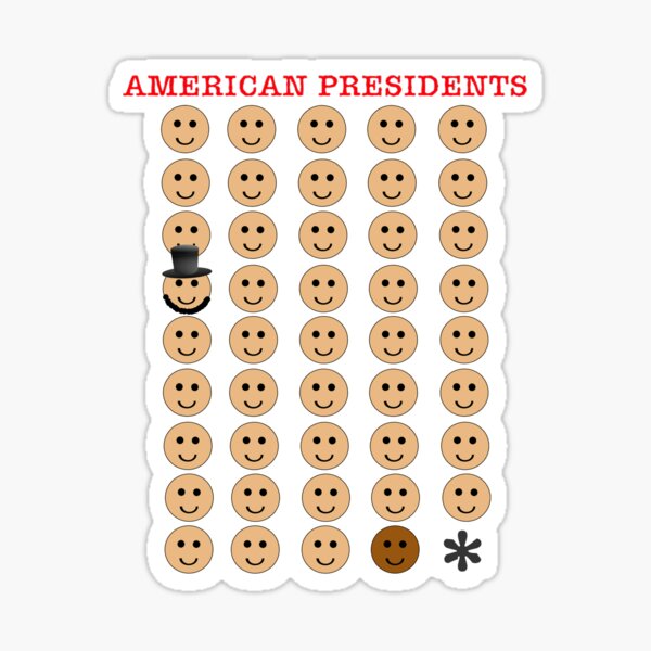 Vista previa del artículo con la obra «Presidentes de EE. UU. Emojis con Asterisk», diseñado y vendido por LoveAndDefiance.