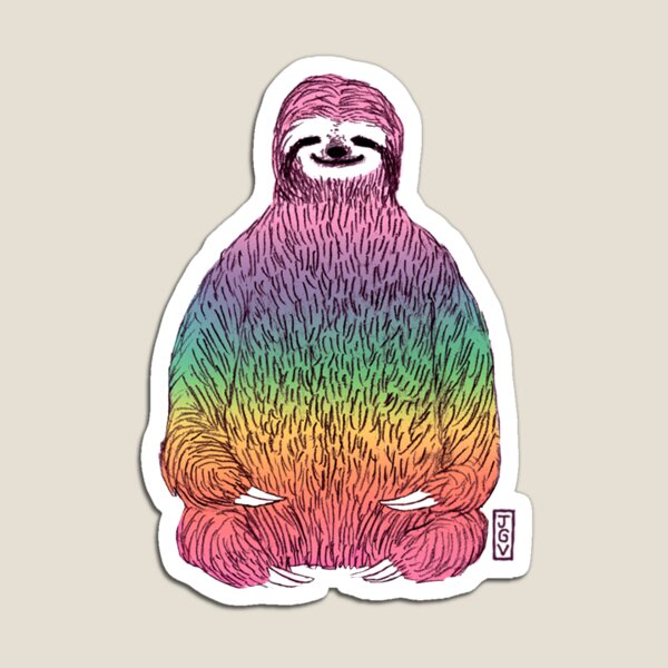 Yoga Rainbow Sloth Magnet
