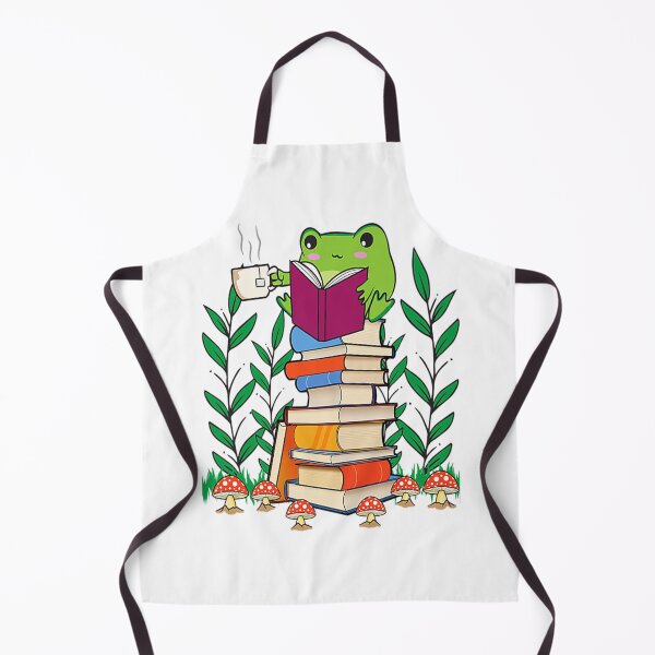 Artikelvorschau, Cottagecore Aesthetic Kawaii Frog Books Tea Drinker Premium entworfen und verkauft von HoshiJuku.