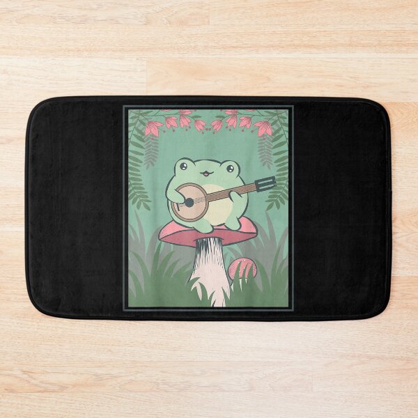 Item preview, Cottagecore Aesthetic Kawaii Frog Banjo Guitar Mushroom designed and sold by HoshiJuku.