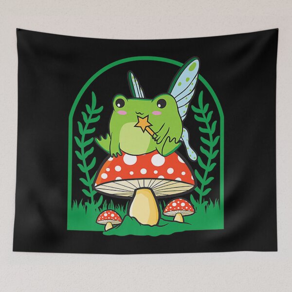 Item preview, Cottagecore Aesthetic Kawaii Fairy Frog Mushroom Goblincore Premium designed and sold by HoshiJuku.