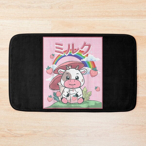 Item preview, Cottagecore Aesthetic Kawaii Cow Strawberry Milk designed and sold by HoshiJuku.