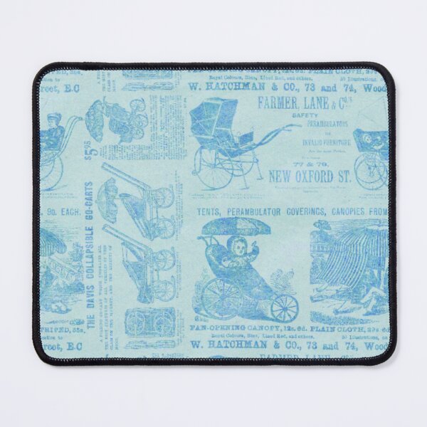 Item preview, Victorian Inspired Newsprint - Powder Blue designed and sold by TotallyRetroArt.