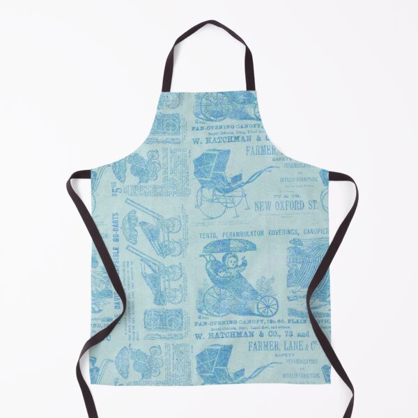 Item preview, Victorian Inspired Newsprint - Powder Blue designed and sold by TotallyRetroArt.