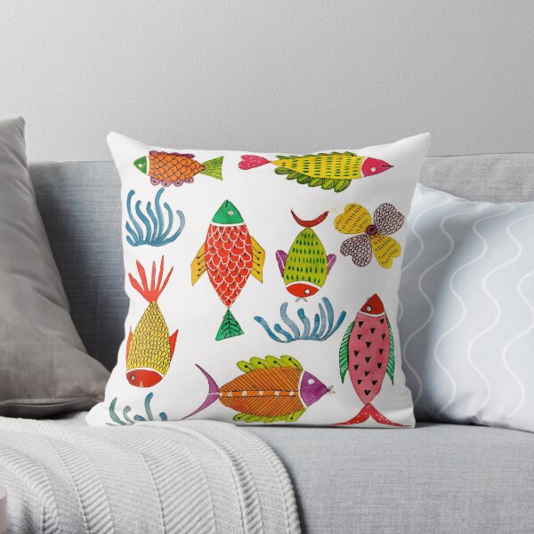 Colorful Sea Throw Pillow