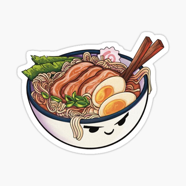 Vista previa del artículo con la obra «Tazón de ramen japonés kawaii», diseñado y vendido por serbansart.