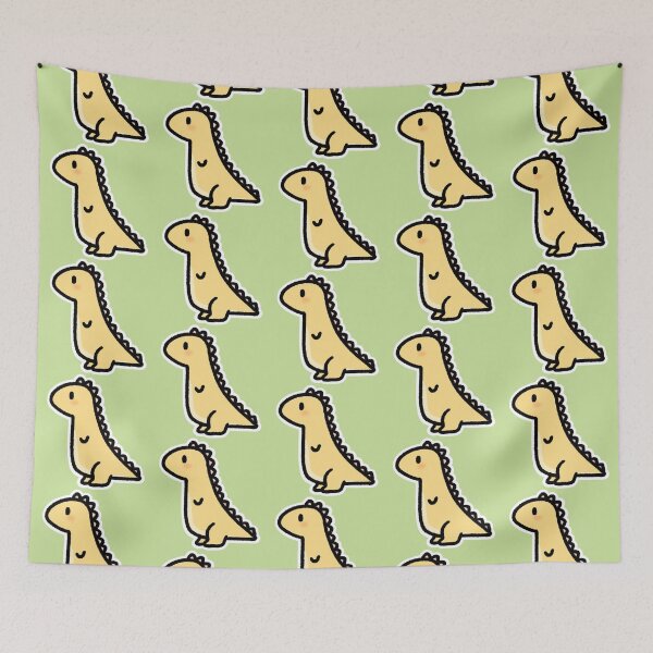 Item preview, Yellow and pink dino designed and sold by anerdhavingfun.