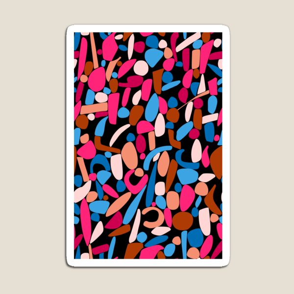 Nachtblüte - Abstrakt florales Design Magnet
