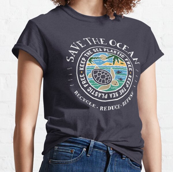 Women's Save The Ocean Turtle Print T-shirt – Save Our Ocean Official