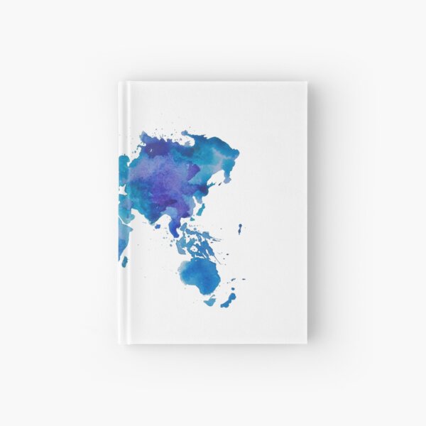 Watercolor Map of the World Hardcover Journal