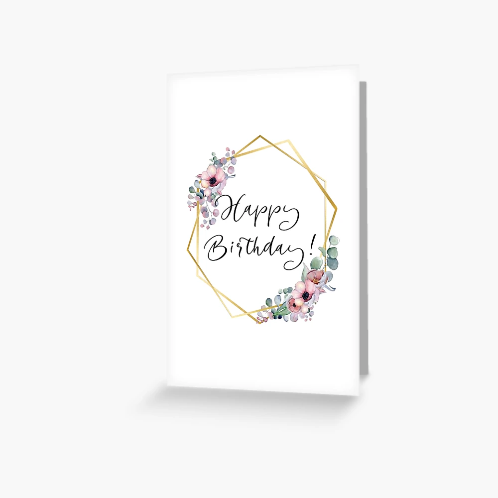Happy Birthday! | Lilac Flowers with Golden Edges