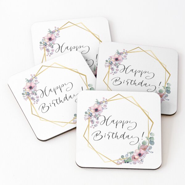 Item preview, Happy Birthday! | Lilac Flowers with Golden Edges designed and sold by JustSeasons.