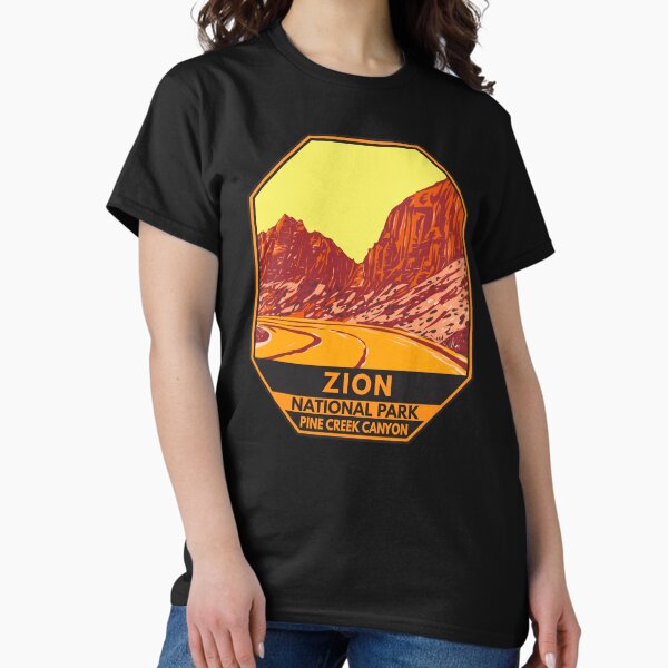 Vista previa del artículo con la obra «Emblema del Cañón Pine Creek, Utah, Parque Nacional Zion», diseñado y vendido por KrisSidDesigns.