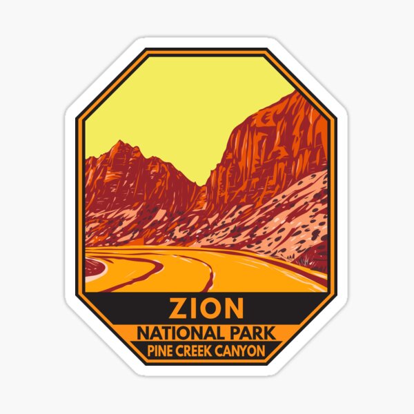 Vista previa del artículo con la obra «Emblema del Cañón Pine Creek, Utah, Parque Nacional Zion», diseñado y vendido por KrisSidDesigns.