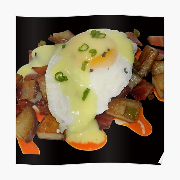 "Egg over easy with hash browns." Poster for Sale by tabykid Redbubble