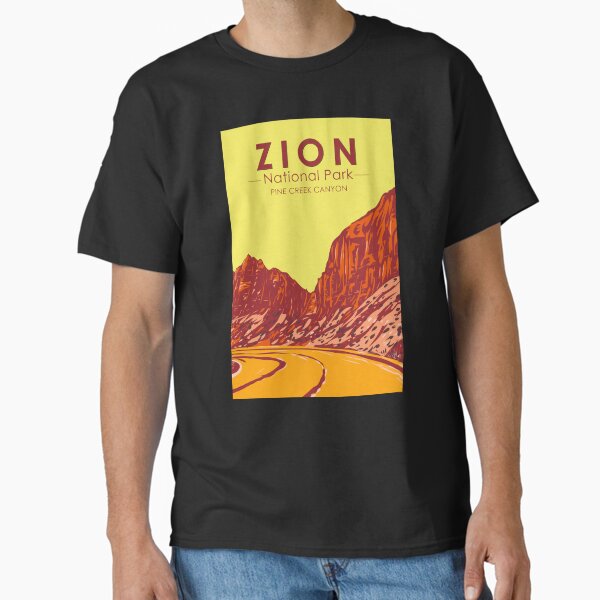 Vista previa del artículo con la obra «Parque Nacional Zion Utah Pine Creek Canyon Vintage», diseñado y vendido por KrisSidDesigns.