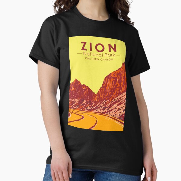 Vista previa del artículo con la obra «Parque Nacional Zion Utah Pine Creek Canyon Vintage», diseñado y vendido por KrisSidDesigns.