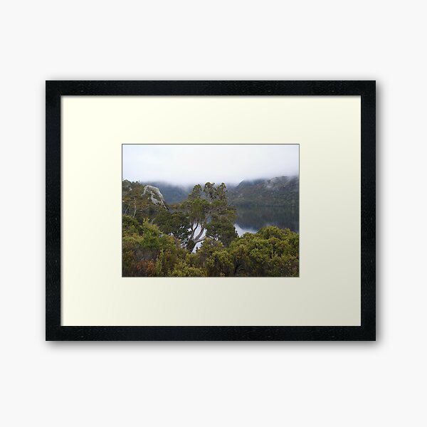 Item preview, peeking at Dove Lake, and the mist shrouded Cradle Mt  designed and sold by Gaylene Norton.
