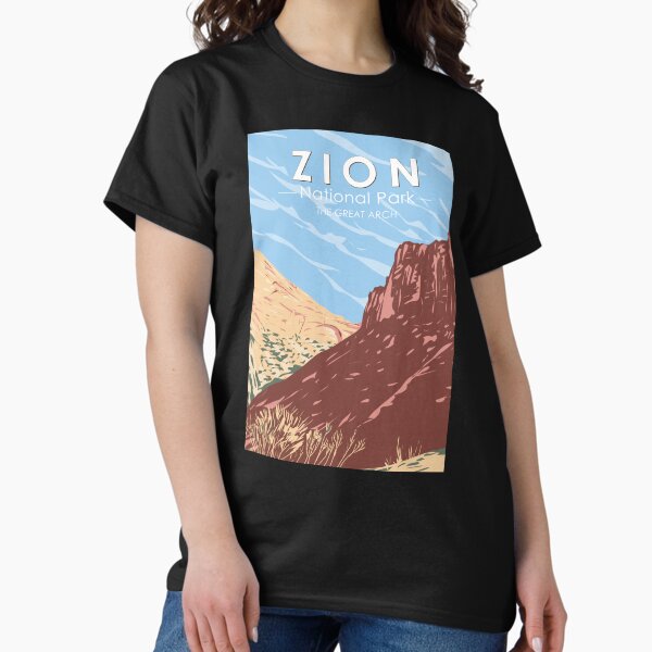Vista previa del artículo con la obra «Parque Nacional Zion Utah El Gran Arco 2 Vintage», diseñado y vendido por KrisSidDesigns.