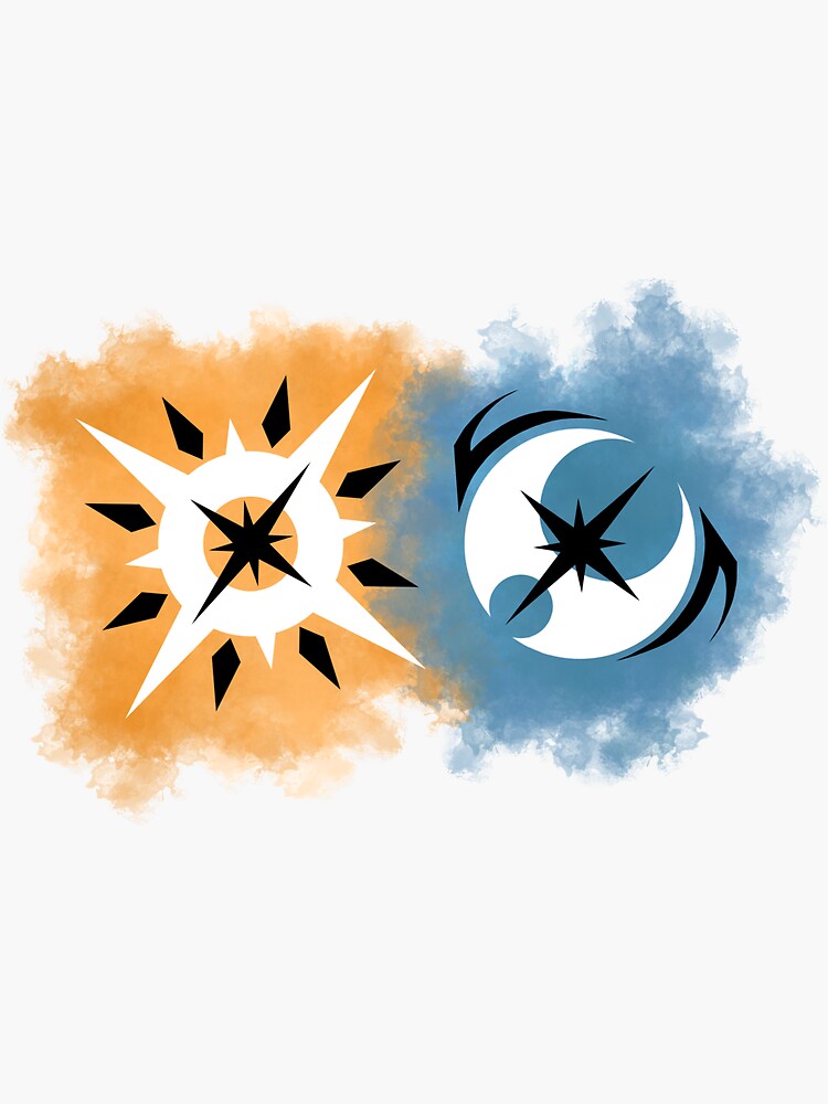 "Pokemon Ultra Sun and Pokemon Ultra Moon Logo" Sticker by erik1850