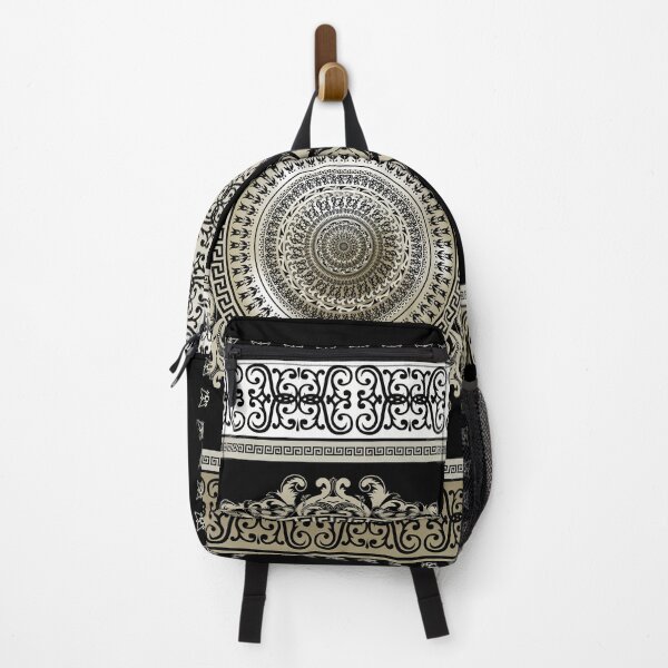 Item preview, Ornate Greek Key Medallion Khaki and Black designed and sold by Yiorgos Designs.