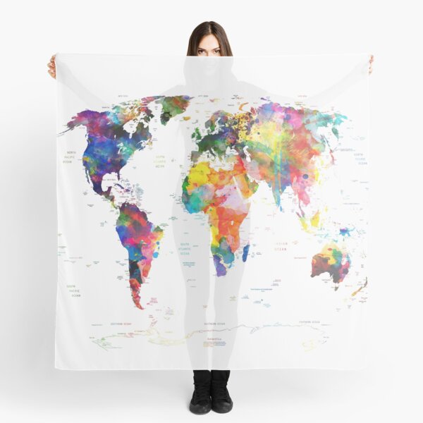 world map Scarf for Sale by BekimART