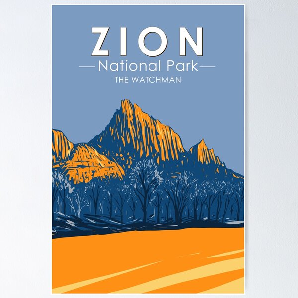 Vista previa del artículo con la obra «Parque Nacional Zion Utah El Vigilante Vintage», diseñado y vendido por KrisSidDesigns.