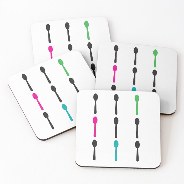 Item preview, Spoons Neon ColorBlack Pattern designed and sold by ValeriesGallery.