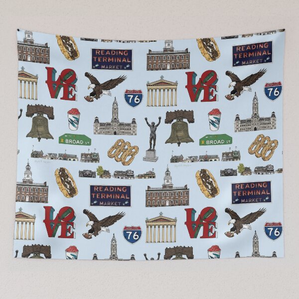 Item preview, Philly Pattern - Light Blue designed and sold by Elizabeth Weglein.