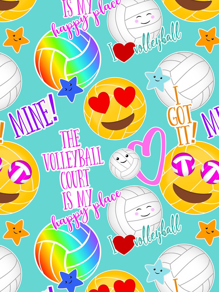 Thumbnail 4 of 4, iPhone Case, kawaii emoji typography girls volleyball designed and sold by katzdzynes.
