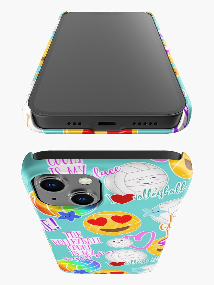 Thumbnail 3 of 4, iPhone Case, kawaii emoji typography girls volleyball designed and sold by katzdzynes.