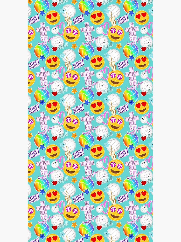 Thumbnail 3 of 3, Duffle Bag, kawaii emoji typography girls volleyball designed and sold by katzdzynes.