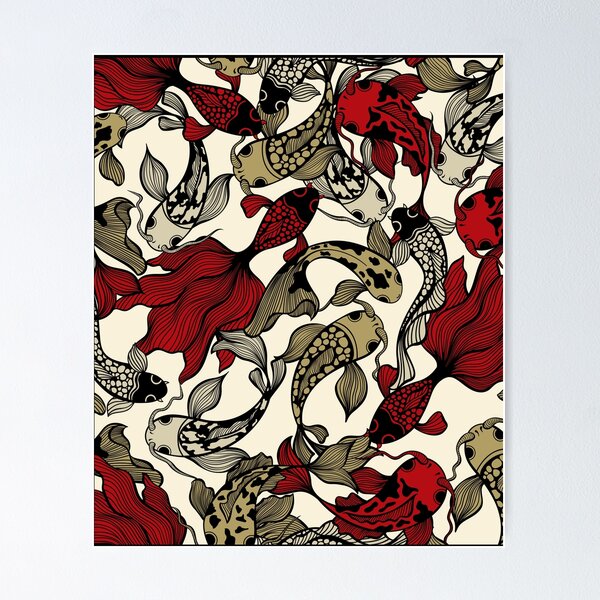 Item preview, Koi Fish Seamless Pattern - Bright and Colorful designed and sold by SBWorld.