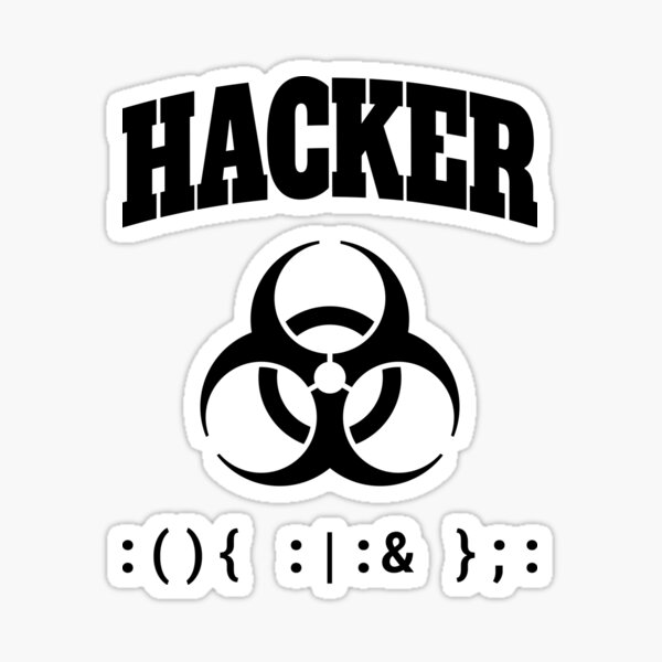 Item preview, Computer Hacker T-Shirt - Black Biohazard Sign & Bash Fork Bomb designed and sold by geeksta.