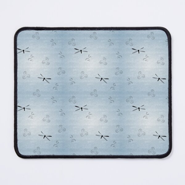 Artikelvorschau, Dragonfly on Glittering Water and Sky with Swirls Repeat 5748 entworfen und verkauft von Art in My Loft.