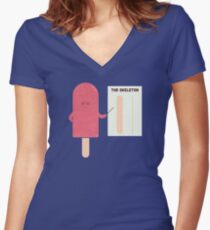 Anatomie Tailliertes T-Shirt mit V-Ausschnitt