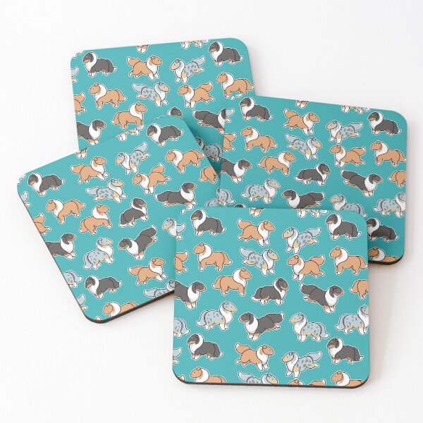 Item preview, Collies on Teal designed and sold by Elspeth Rose Design.