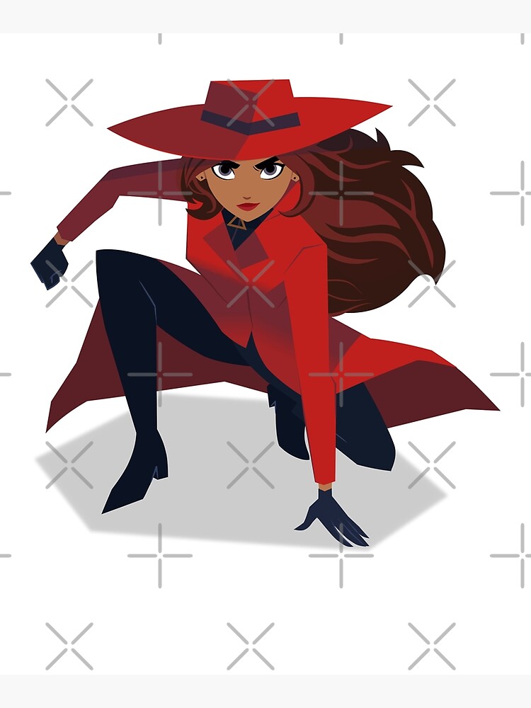 Disover Carmen-Sandiego-T-Shirt-Lady-in-Red Premium Matte Vertical Poster