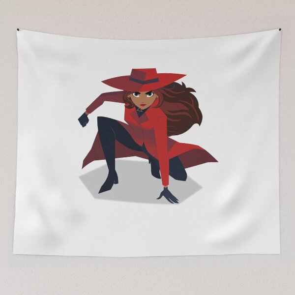 Item preview, Carmen-Sandiego-T-Shirt-Lady-in-Red designed and sold by comegraef.