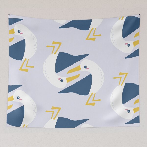 Item preview, Cute Pattern with pairs of Seagulls on blue designed and sold by boozkova-vorona.