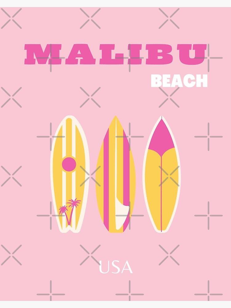 "Malibu, Malibu Beach, Preppy, Pink" Poster for Sale by kyramiller106