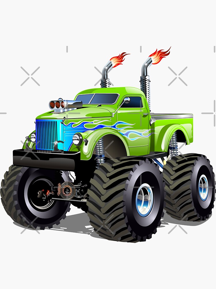 Monster Truck Cartoon Auto Car Bumper Sticker Decal