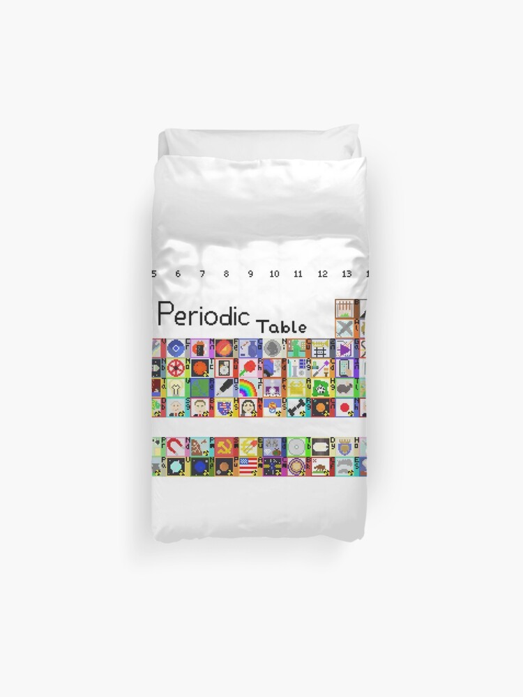 Pixel Periodic Table Duvet Cover By Brainbox132 Redbubble