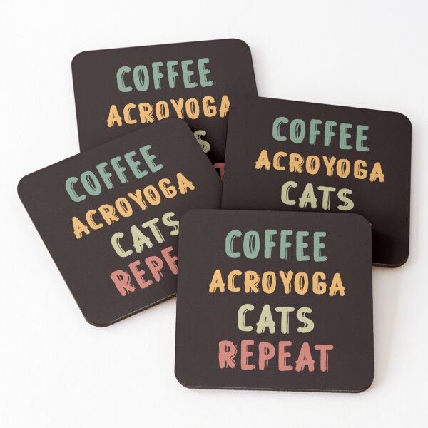 Item preview, Coffee Acroyoga Cats Repeat, Acro, Funny Acroyoga, Yoga designed and sold by Aerial Addicts.