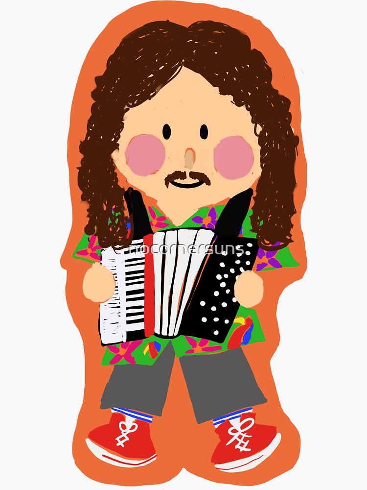"Weird Al and his Accordion " Sticker for Sale by nocornersuns Redbubble