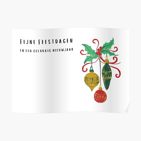 "Fijne Feestdagen en een Gelukkig Nieuwjaar (kerstkaart) Christmas