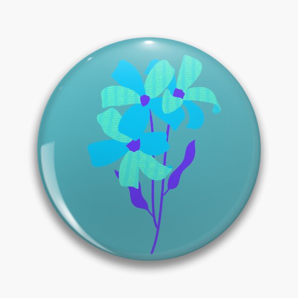 Item preview, Japanese Modern Vibrant, Turquoise Flower Modernist Decor designed and sold by David Thibodeaux.