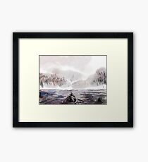 Boats on a lake Framed Print